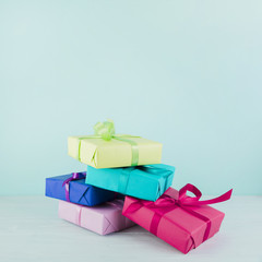 Present boxes in different colors
