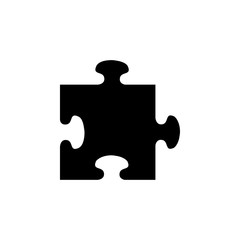 Puzzle Icon In Flat Style Vector For Apps, UI, Websites. Black Icon Vector Illustration