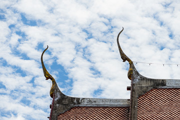Thai temple roof and cloud