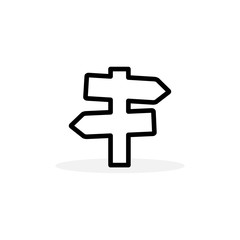 Signpost Line Icon In Flat Style Vector For Apps, UI, Websites. Black Icon Vector Illustration