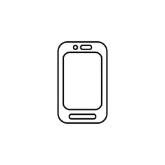 Smartphone Line Icon In Flat Style Vector For App, UI, Websites. Black Icon Vector Illustration