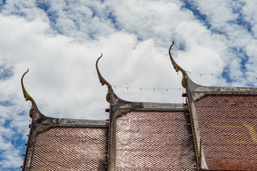 Thai temple roof and cloud