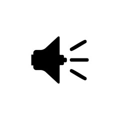 Sound Icon In Flat Style Vector For Apps, UI, Websites. Black Icon Vector Illustration