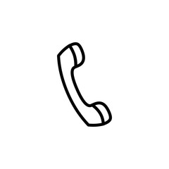 Telephone Receiver Line Icon In Flat Style Vector For Apps, UI, Websites. Black Vector Icon