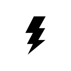 Thunderbolt Icon In Flat Style Vector For Apps, UI, Websites. Black Icon Vector Illustration