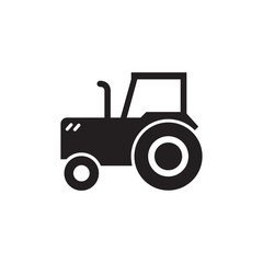 Tractor Icon In Flat Style Vector For Apps, UI, Websites. Black Icon Vector Illustration