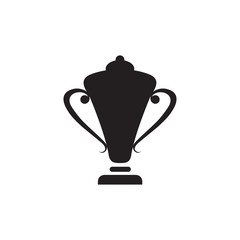 Trophy Icon In Flat Style Vector For Apps, UI, Websites. Black Icon Vector Illustration