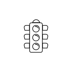 Traffic Light Signal Line Icon In Flat Style Vector For Apps, UI, Websites. Black Vector Icon