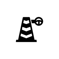 Traffic Cone Icon In Flat Style Vector For Apps, UI, Websites. Black Icon Vector Illustration
