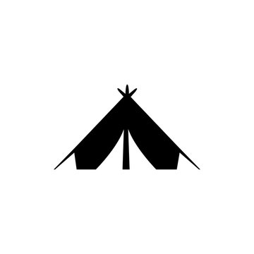 Tent Icon In Flat Style Vector For Apps, UI, Websites. Black Icon Vector Illustration
