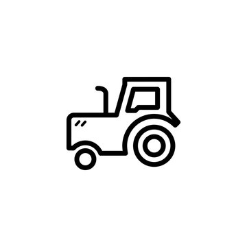 Tractor Line Icon In Flat Style Vector For Apps, UI, Websites. Black Icon Vector Illustration