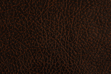 Natural dark leather abstract background detailed closeup.