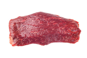 Crude raw rib eye steak  meat on a white backgrounds