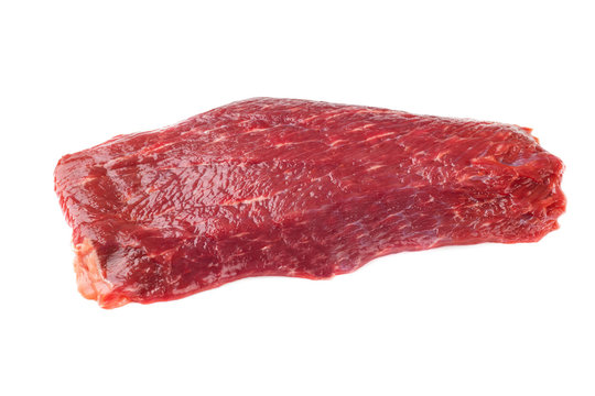 Crude raw rib eye steak  meat on a white backgrounds