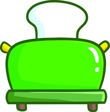 Funny And Cute Green Toaster From Front View