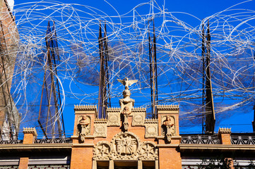 Metal structure on a roof