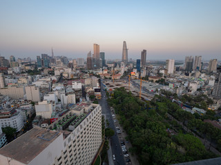 Naklejka na ściany i meble View over Ho Chi Minh City, Vietnam