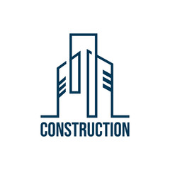 Outline construction real estate building company logo vector design