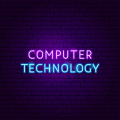 Obraz premium Computer Technology Text Neon Label