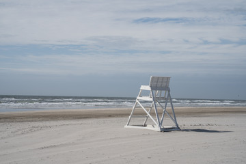 Lifeguard chair on Avalon, New Jersey beach.