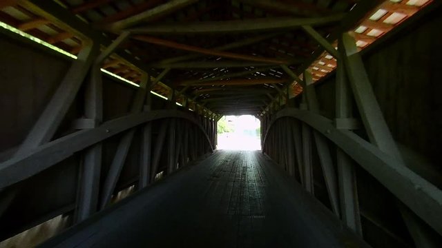Driving Along Amish Countryside Came Across a Vintage Covered Bridge