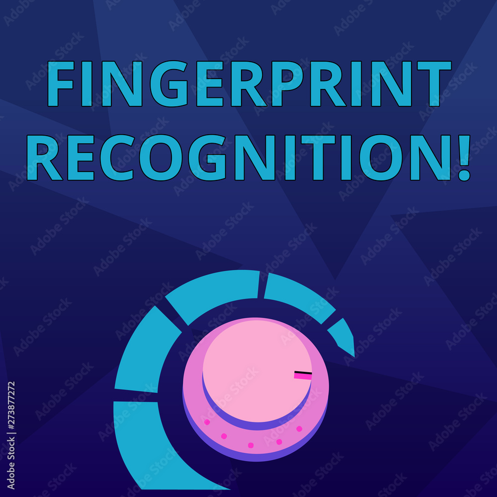 Poster word writing text fingerprint recognition. business photo showcasing identifying identity individual
