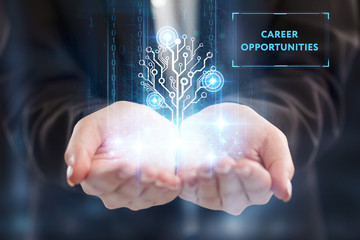 The concept of business, technology, the Internet and the network. A young entrepreneur working on...