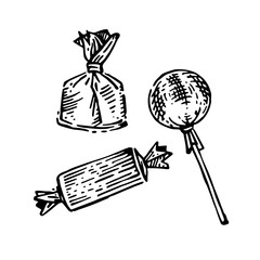 Sweets. Set of templates for menu design, restaurants and catering. Hand-drawn images