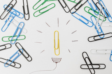 Top view paperclip lightbulb