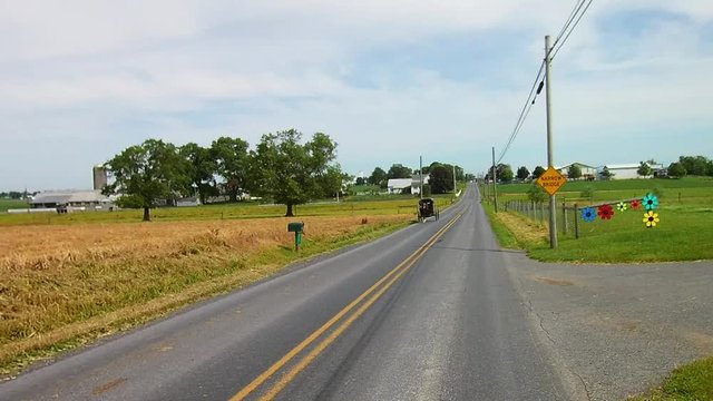 Driving Along Amish Countryside Came Across a Horse and Buggy