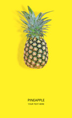 Creative layout  of pineapple. Flat lay. Food concept.