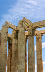 Temple of Olympian Zeus, Greece, Athens. Corinthian order, classical architecture, Greek columns