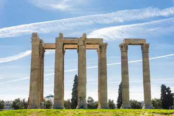 Fototapeta premium Temple of Olympian Zeus, Greece, Athens. Corinthian order, classical architecture, Greek columns
