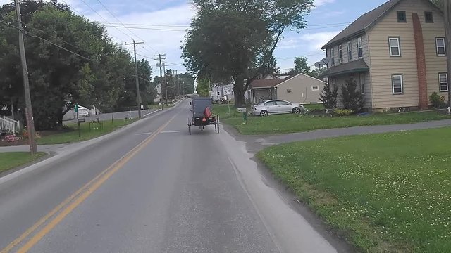Driving Along Amish Countryside Came Across 2 Horse and Buggies