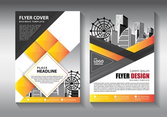 Business abstract vector template. Brochure design, cover modern layout, annual report, poster, flyer in A4 with colorful triangles, geometric shapes for tech, science, market with light background