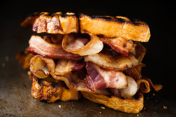 rustic english bacon butty sandwich