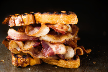 rustic english bacon butty sandwich