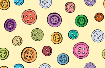 Sewing fabric with Button. Vector drawing - CottonBee