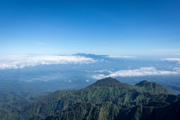 A view from Flag Peak or 'Puncak Bendera' (3,140m). Raung is the most challenging of all Java’s mountain trails, also is one of the most active volcanoes on the island of Java in Indonesia.