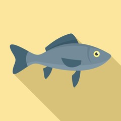 Sea fish icon. Flat illustration of sea fish vector icon for web design