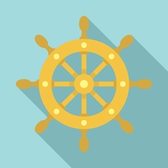 Ship wheel icon. Flat illustration of ship wheel vector icon for web design