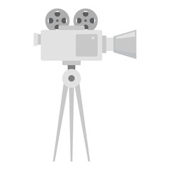 Obraz premium Video film camera icon. Flat illustration of video film camera vector icon for web design