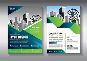 Business abstract vector template. Brochure design, cover modern layout, annual report, poster, flyer in A4 with colorful triangles, geometric shapes for tech, science, market with light background