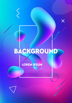 Abstract liquid colors background. Fluid shapes vector trendy gradients. Colorful graphic illustration. Geometric background molecule communication.