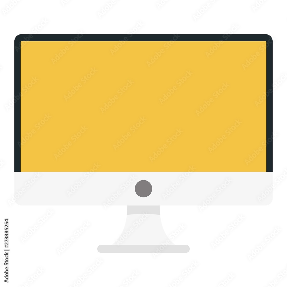 Poster computer monitor icon. flat illustration of computer monitor vector icon for web design