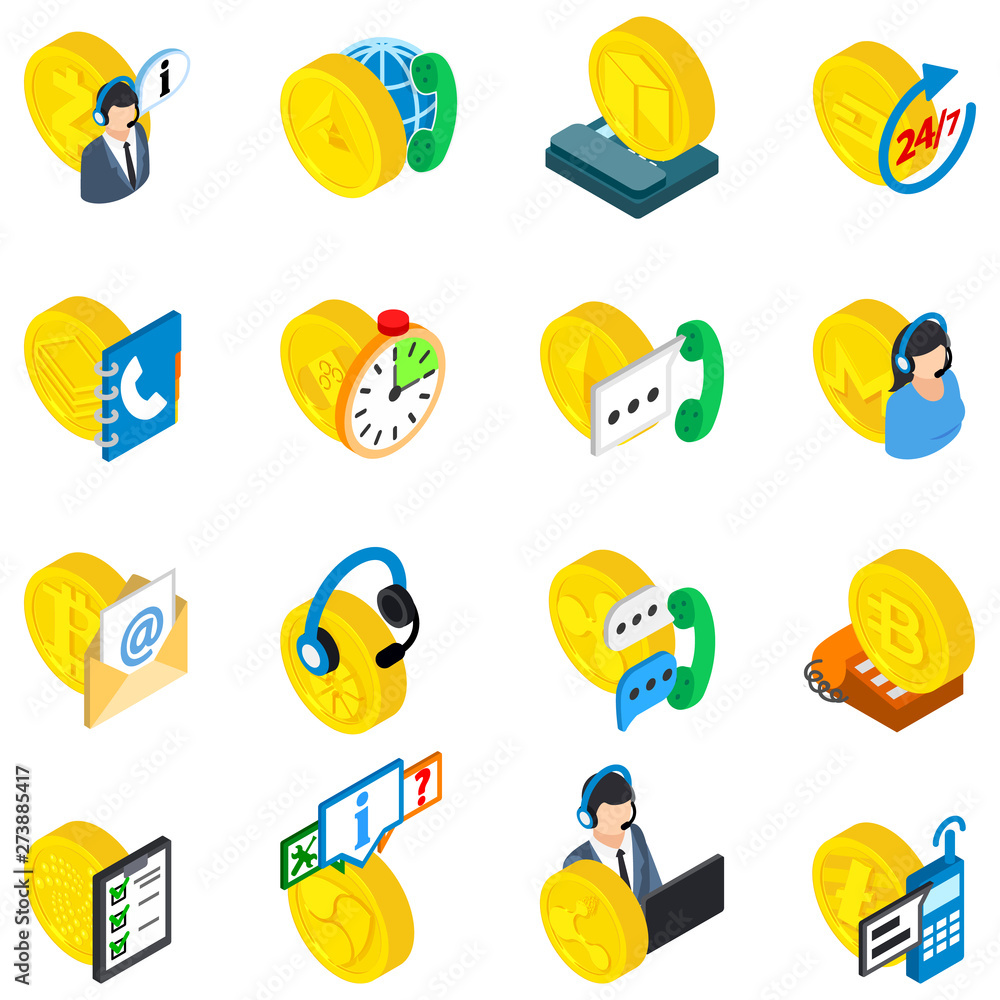 Aufkleber analysis cryptocurrency icons set. isometric set of 16 analysis cryptocurrency vector icons for web 