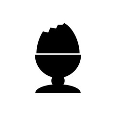 poached egg flat vector icon