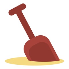 Sand plastic shovel icon. Flat illustration of sand plastic shovel vector icon for web design
