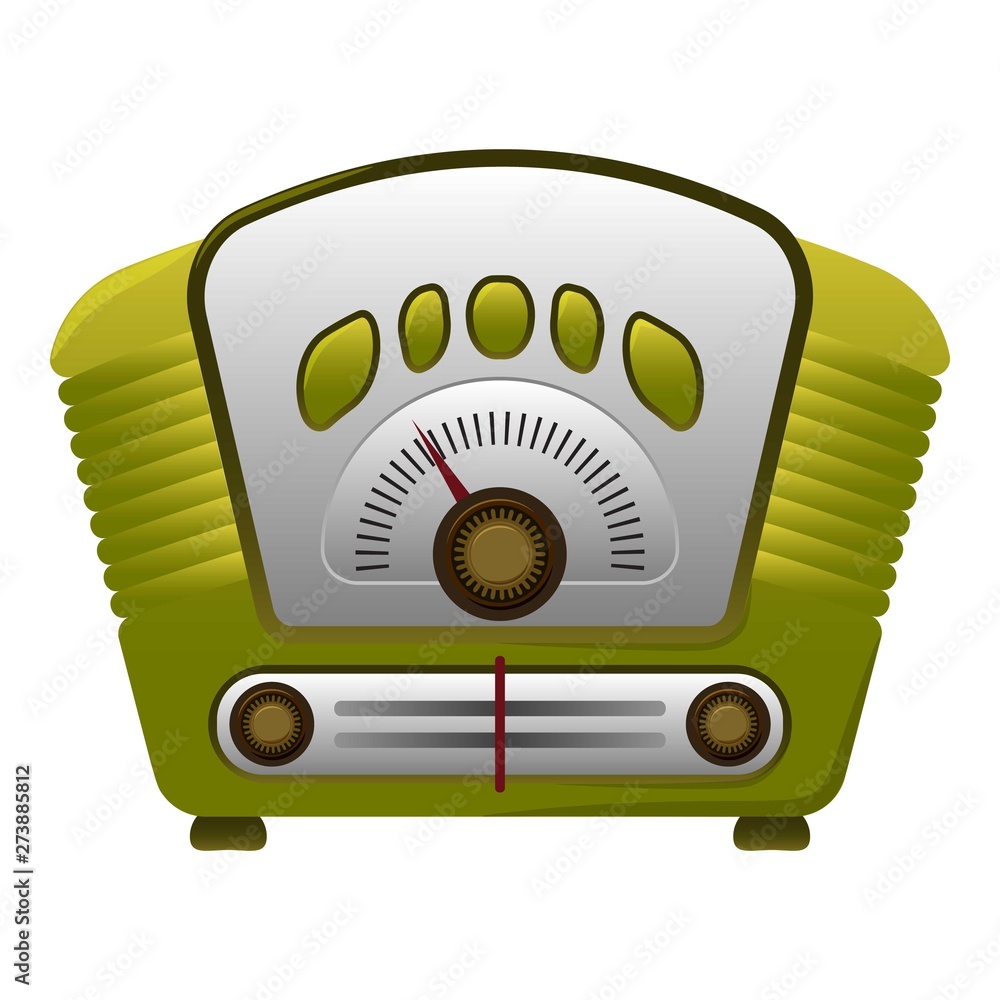 Poster retro radio icon. cartoon of retro radio vector icon for web design isolated on white background