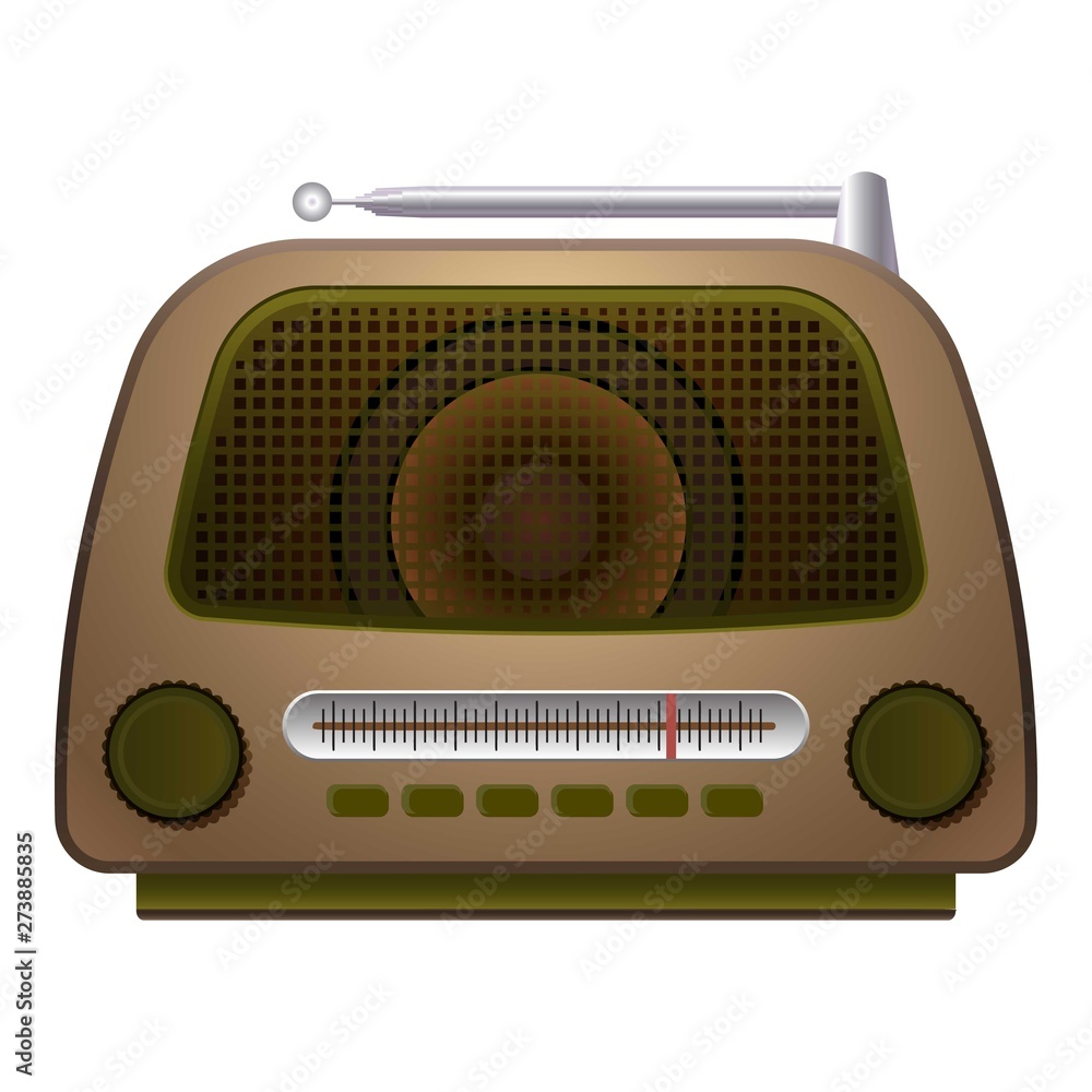Poster speaker radio icon. cartoon of speaker radio vector icon for web design isolated on white background